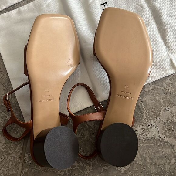 Ferragamo Priscilla Gancini Leather Ankle Strap Sandals, New, Size 7.5/37 - Picture 11 of 15